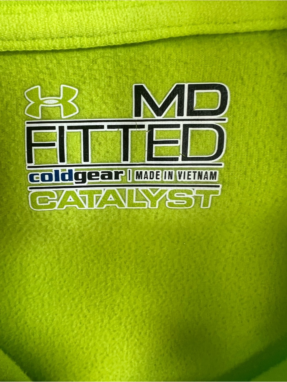 Under Armour Coldgear Catalyst Green 1/4 Zip Mock Neck Fitted Pullover Md # 239 View 3
